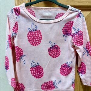 Carter's Light Pink Berry Pattern Long Sleeve Tee